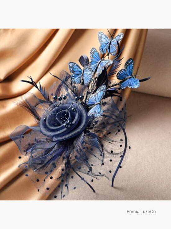 Handmade Butterfly Derby Fascinator Hat with Hair Clip for Tea Parties main image 6